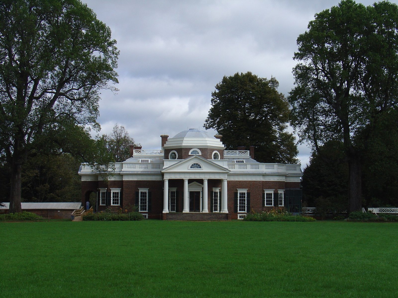 The west front of Monticello, Thomas Jefferson's house, from the lawn